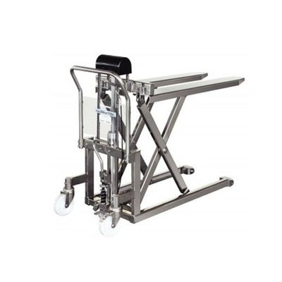 不锈钢手动剪叉式堆高车